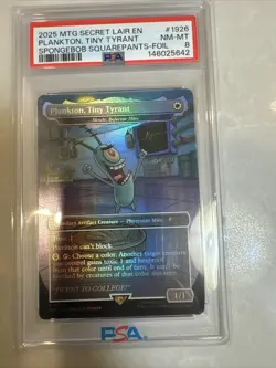 2025 MTG Magic Gathering SECRET LAIR DROP FOIL #1926 PLANKTON TINY TYRANT PSA 8 - Image 1