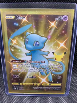 Pokemon TCG GOLD Mew Gold Full Art 025/025 Celebrations 25th Anniversary - Image 1