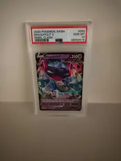 2020 Pokemon SWSH Rebel Clash Dragapult V #092 PSA 10 - Image 1