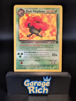 Dark Vileplume Non Holo 30/82 Team Rocket Vintage Pokemon WOTC HP (bent) - Image 1
