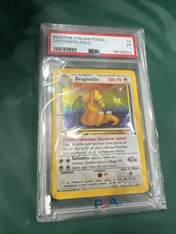 Dragonite Holo Rare 4/62 Fossil Pokemon Italian PSA 1 - Image 2
