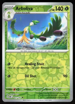Arboliva 021/197 Uncommon Obsidian Flames Pokemon Reverse Holo Near Mint - Image 1
