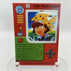 TV1 Ash Ketchum Topps TV Animation Edition Blue Logo LP Pokemon TCG Vintage - Image 2