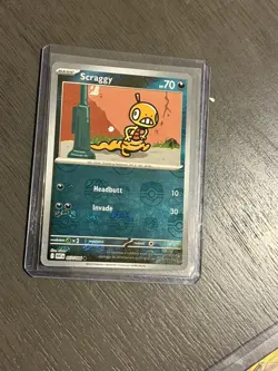 Scraggy Master Ball Pattern 57/86 Common White Flare Pokemon Holo GRADE WORTHY - Image 3