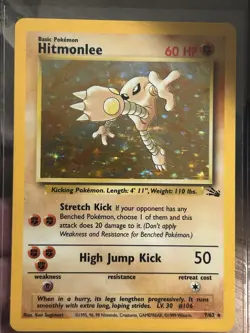 1999 Pokemon Fossil Hitmonlee 7/62 Holo Rare WotC Vintage NM/LP - Sharp! - Image 1
