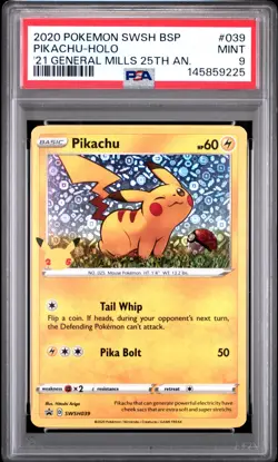 2021 Pokemon 25th Anniversary General Mills Promo 039 Pikachu PSA 9 145859225 - Image 1