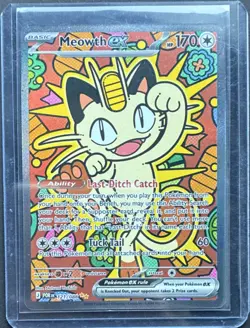 The Pokemon Company Meowth ex 121/091 Paldean Fates Shiny UR Holo EN 170 HP - Image 1