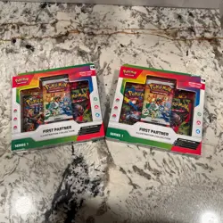 2 boxes Pokemon TCG First Partner Pack Illustration Collection Series 1 3 Packs - Image 1