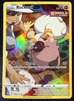 Rockruff TG07/TG30 Ultra Rare Full Art Holo Silver Tempest 2022 Pokemon Card LP - Image 1