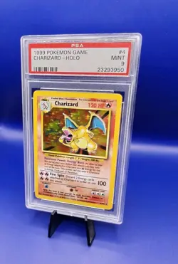 Charizard 4/102 Base Set Holo Pokemon Card Pokemon WOTC TCG 1999 Graded PSA 9 - Image 2