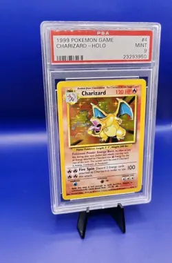 Charizard 4/102 Base Set Holo Pokemon Card Pokemon WOTC TCG 1999 Graded PSA 9 - Image 3