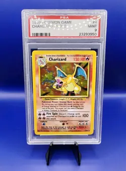 Charizard 4/102 Base Set Holo Pokemon Card Pokemon WOTC TCG 1999 Graded PSA 9 - Image 4