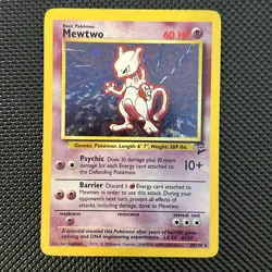 Mewtwo Base set 2 holo pokemon card 10/130 Very Rare. LP-/MP+ - Image 1