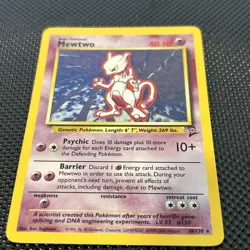 Mewtwo Base set 2 holo pokemon card 10/130 Very Rare. LP-/MP+ - Image 3