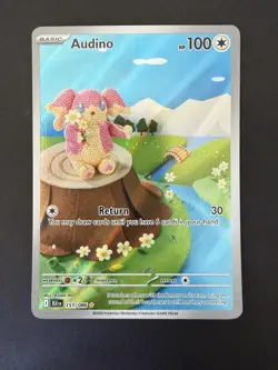 Pokemon TCG Audino 151/086 Rare Illustration Card, Sv11b: Black Bolt - Image 1