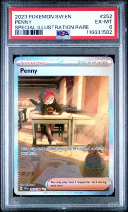 2023 POKEMON SVI EN-SCARLET & VIOLET SPECIAL ILLUSTRATION RARE #252 PENNY PSA 6 - Image 1
