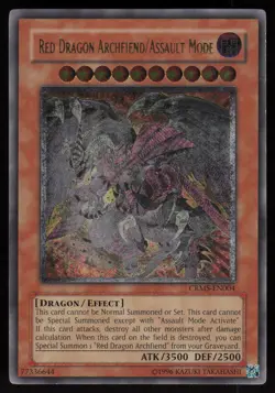 Red Dragon Archfiend/Assault Mode CRMS-EN004 ENHANCED GREY Ultimate Rare Yugioh - Image 1