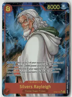 ONE PIECE TWO LEGENDS ENGLISH SILVERS RAYLEIGH OP08-118 SEC ALT ART - Image 1