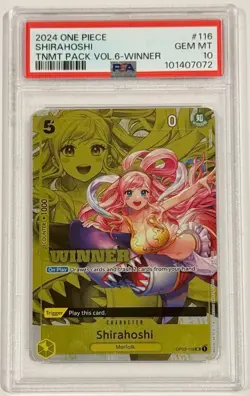 2024 One Piece Shirahoshi OP03-116 Tournament Pack Winner Vol.6 PSA 10 Gem Mint - Image 1