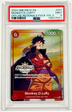 2024 One Piece Monkey D. Luffy Offline Regionals Promo #P-001 PSA 9 English - Image 1