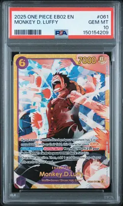 One Piece Extra Booster Anime 25th Collection Monkey D Luffy EB02 061 SEC PSA 10 - Image 3