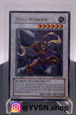 Yugioh! Drill Warrior ABPF-EN041 Ultra Rare 1st Edition NM/M - Image 1