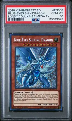 2018 YU-GI-OH! LEGEND COLLECTION KAIBA MEGA PACK BLUE-EYES SHINING DRAGON PSA 10 - Image 1
