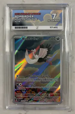 Pokemon TCG Bombirdier Ir 219/198 Scarlet & Violat Base Graded Ace 7 - Image 1