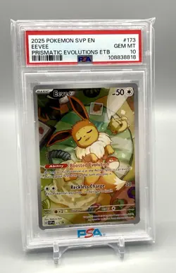 Pokemon Eevee Prismatic Evolutions ETB Promo SVP EN 173 PSA 10 Gem Mint - Image 1