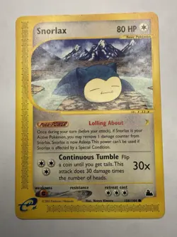 Pokemon Snorlax 100/144 Skyridge Regular - Image 1