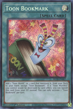 Toon Bookmark BLCR-EN067 - Secret Rare - Near Mint 1st Edition YuGiOh! TCG - Image 1