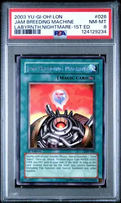 2003 YU-GI-OH! LABYRINTH OF NIGHTMARE 1ST EDITION JAM BREEDING MACHINE PSA 8 - Image 1
