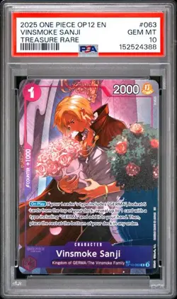 One Piece OP12 Legacy of the Master - Vinsmoke Sanji - OP10-063 TR - PSA 10 - Image 1
