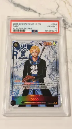 2025 ONE PIECE OP13-CARRYING ON HIS WILL #120 SABO ALTERNATE ART PSA 10 GEM MINT - Image 1
