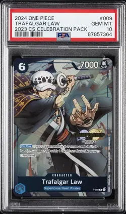 2024 ONE PIECE CHAMPIONSHIP 2023 CELEBRATION PACK #009 TRAFALGAR LAW PSA 10 - Image 1