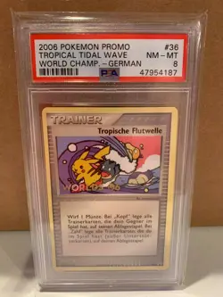 PSA 8 2006 Worlds GERMAN Tropical Tidal Wave Black Star Pokemon Promo Card 036 - Image 1