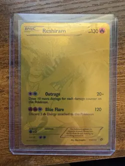 Pokemon TCG Reshiram 114/113 Legendary Treasures Gold Full Art Holo Card - Image 1