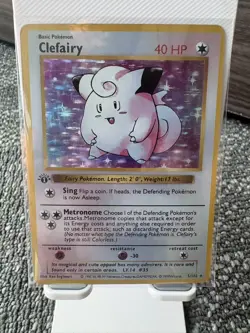 1999 Pokemon Base Set 1st Edition Clefairy 5/102 Holo Rare Vintage Card NM - Image 1