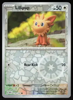 Lillipup 170/197 Common Obsidian Flames Pokemon Reverse Holo Near Mint - Image 1
