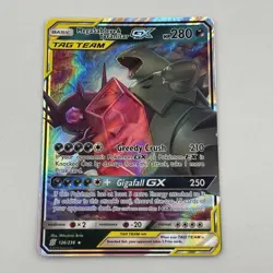 Pokemon-TCG Mega Sableye & Tyranitar GX 126/236 Sm-Unified Minds Holo Card - Image 3