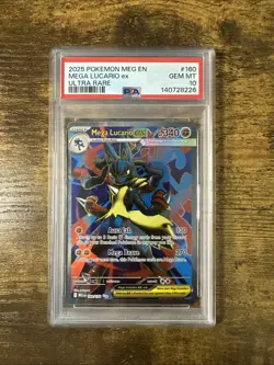 PSA 10 Mega Lucario 160/132 Mega Evolution Pokemon TCG English - Image 1