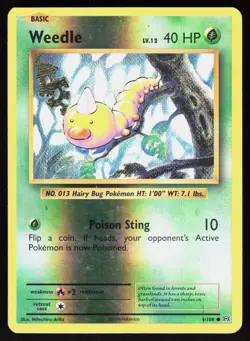 Weedle 5/108 Common Evolutions Pokemon Reverse Holo Lightly Played - Image 1