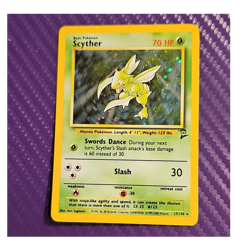 Scyther Holo Rare 17/130 Base Set 2 70 HP English Pokemon TCG 2000 - Image 1