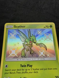 Pokemon TCG Scyther SV1/SV94 Hidden Fates Shiny Vault Shiny Holo Rare - Image 2