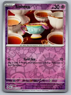 Sinistea 097/197 Common Obsidian Flames Pokemon Reverse Holo Yuka Morii Clay Art - Image 1