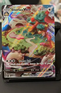 2020 Pokemon Snorlax VMAX 142/202 Sword & Shield Ultra Rare Holo 340 HP - Image 1