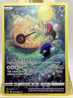 Pokemon Lunatone GG11/GG70 Crown Zenith: Galarian Gallery Holo TCG NM UR - Image 1
