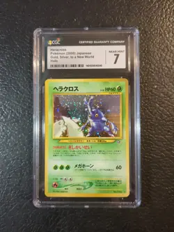 CGC 7 Near Mint Japanese Heracross Holo #214 Neo Pokemon Card US Seller - Image 1