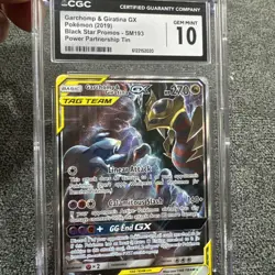 POKEMON 2019 SM BLACK STAR PROMO FULL ART/GARCHOMP & GIRATINA GX #SM193 CGC 10 - Image 1