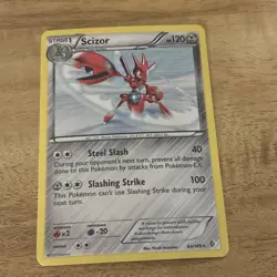 2012 Pokemon Black & White: Boundaries Crossed Scizor 94/149 Line Holo LP Nm - Image 1
